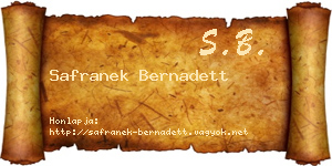 Safranek Bernadett névjegykártya