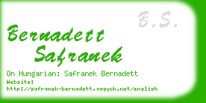 bernadett safranek business card